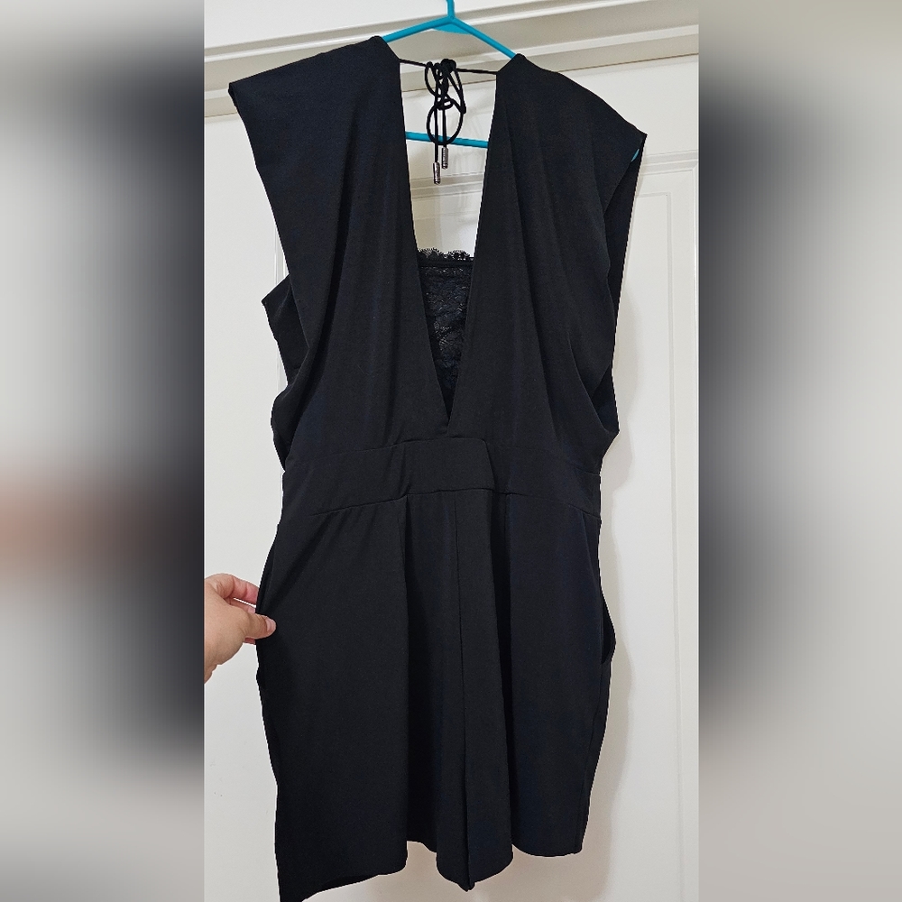 Guess Black Romper with lace undertop